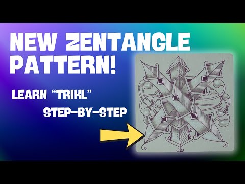 Видео: Изучите НОВЫЙ узор зентангл «Трикл» | Простое пошаговое руководство по плетению