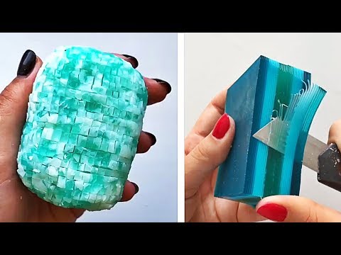 Видео: Асмр мыло резки | Удовлетворительное видео [ASMR] #79