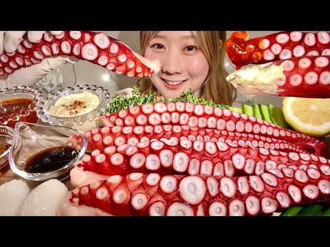 Видео: ASMR Отварной осьминог 【русские субтитры】【Mukbang/ Eating Sounds】