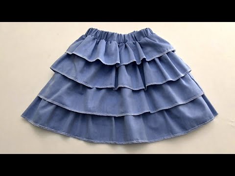 Видео: Раскрой и пошив пышной юбки с оборками / Как сшить юбку для детей 5-6 лет