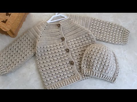Видео: Easy Crochet Baby Cardigan / Жакет для мальчика / 1 год