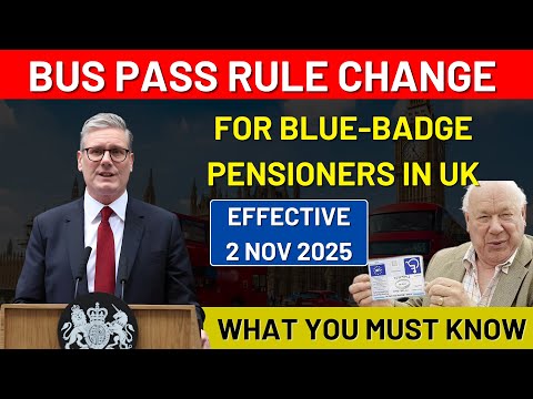 Видео: Изменения в правилах проезда на автобус для пенсионеров Blue Badge в Великобритании — вступают в ...