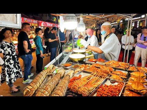 Видео: Китайская халяльная уличная еда и местная кухня на ночном рынке в Ланьчжоу, Ганьсу【Alin Food Walk】