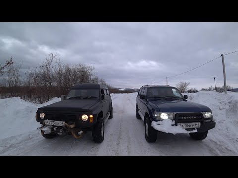 Видео: Toyota Land Cruiser 80 против Nissan Safari Y60 Offroad