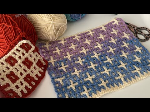 Видео: Любимый❣️Звездный узор с техникой вязания Бриошь 🌟 #crochet #diy #brioche