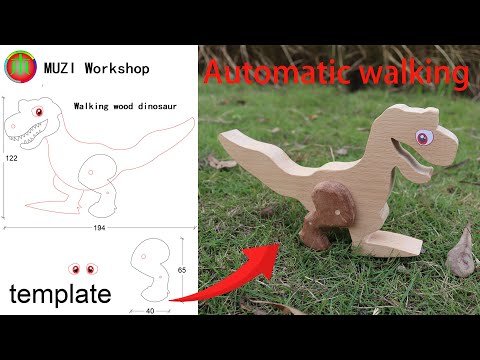 Видео: Прогулочный деревянный динозавр ———— (бесплатный шаблон)
