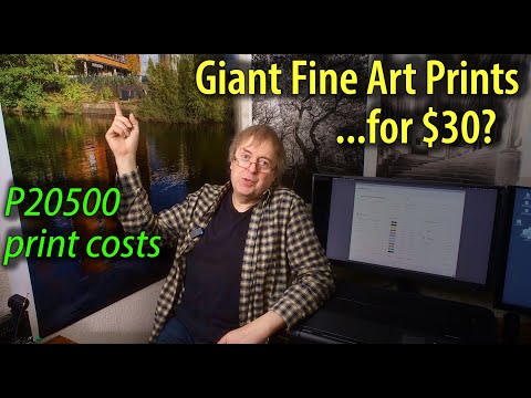 Видео: Художественная печать размером 64x64 дюйма за 30 долларов. Стоимость печати на принтере Epson P20...