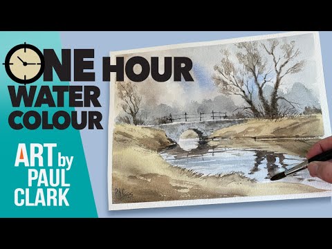 Видео: Часовой акварельный пейзаж