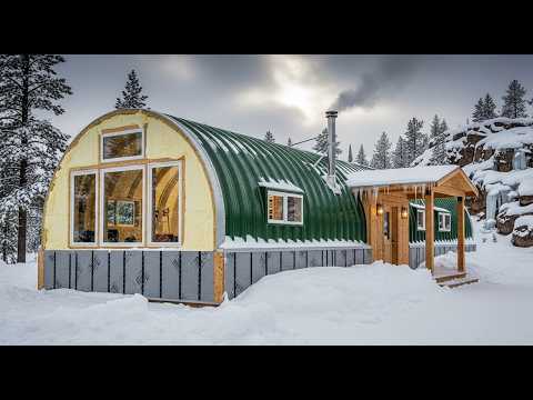 Видео: Эффективный проект утепленного дома-хижины из Quonset для экстремально холодной погоды