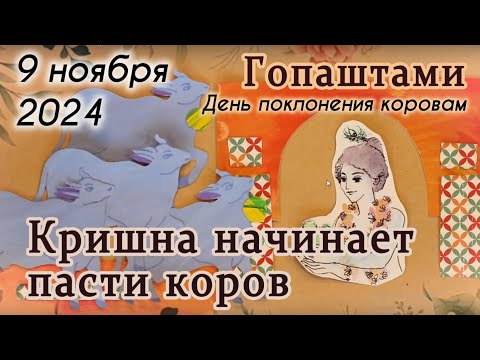 Видео: Гопаштами: 9 ноября 2024. Праздник поклонения коровам. История: Кришна начал пасти коров в Гопаштами
