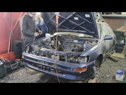 Видео: Турбо Королла / 3S-GTE / Продолжение / Подкапотка, пескоструй, навесное #6