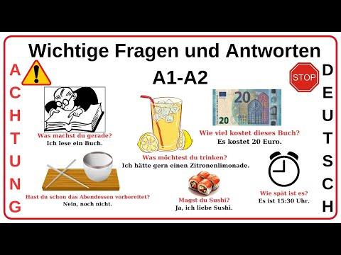 Видео: A2-B1 Ежедневные вопросы и ответы на немецком языке|Разговорная практика немецкого языка-уч немецкий