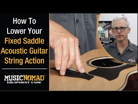 Видео: Как измерить и уменьшить высоту струны на акустической гитаре с фиксированным седлом