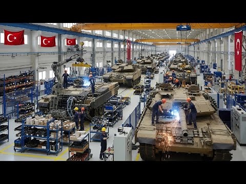 Видео: Танковый завод будущего: передовые роботы Турции работают над танком ALTAY нового поколения
