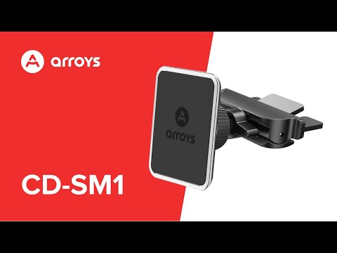 Видео: Магнитный держатель для телефона или планшета в CD слот Arroys CD-SM1