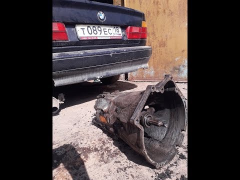 Видео: Как снять кпп (коробку) на BMW  Е34. Поменял загудевший выжимной  подшипник!