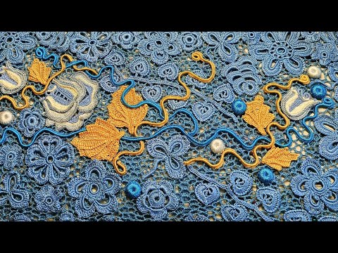 Видео: Вязание сеточки в Ирландском кружеве,мастеркласс.