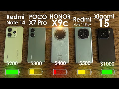 Видео: КТО ДОЛЬШЕ ПРОЖИВЕТ?🔋 POCO X7 Pro, Redmi Note 14, Xiaomi 15, HONOR X9c, Redmi Note 14 Pro+