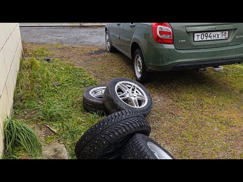 Видео: Калина.Сезонная смена колёс. Ревизия тормозов. Пирелли. Кама.