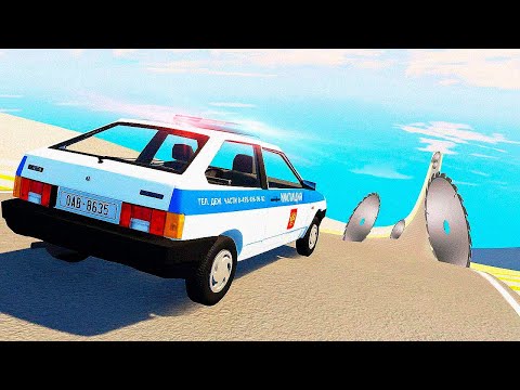 Видео: ЧТО Я СДЕЛАЛ С ЭТОЙ ПОЛИЦЕЙСКОЙ ЖИГОЙ? ТРАМПЛИН СМЕРТИ! (BeamNG.Drive)