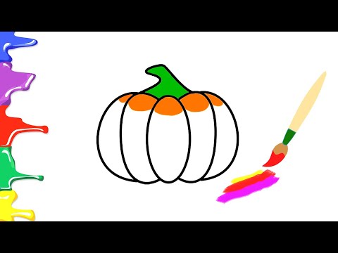 Видео: Як намалювати і розфарбувати Гарбуз / How to draw and paint a Pumpkin