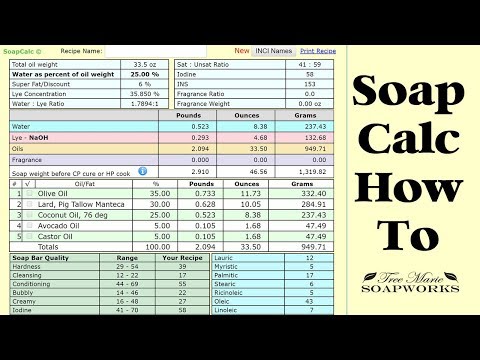 Видео: Как использовать SoapCalc для холодного варения мыла (Советы и рекомендации №2)