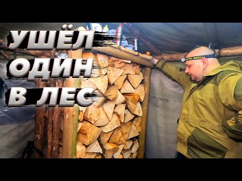 Видео: Один в лесу. Заготовил дрова на всю зиму| ЛЕСНОЙ ДОМ | ИЗБА | FOREST HOUSE | DUGOUT | HUT