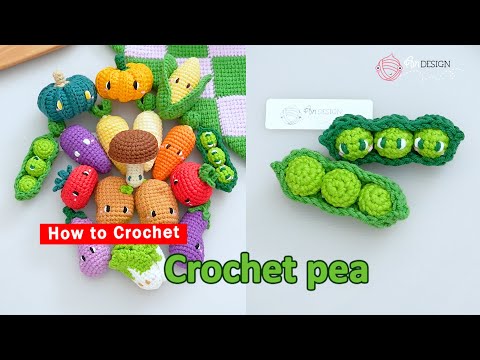 Видео: 🫛 Милый зелёный горошек в стручке крючком | Схема амигуруми «3 маленьких боба»🌱