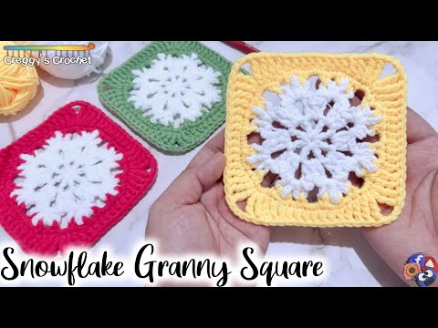 Видео: Вязание крючком «Снежинка» по схеме «бабушкин квадрат» | Мастер-класс
