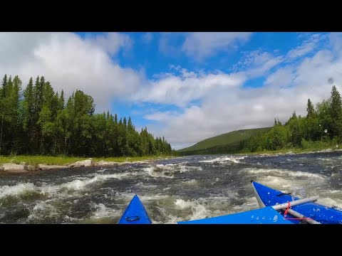 Видео: Большой порог на реке Щугор. Прохождение на катамаране-двойке (К2)