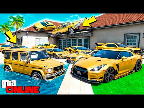 Видео: УГНАЛ КУЧУ ЗОЛОТЫХ ЧИТ ТАЧЕК И ОГРОМНЫЙ МОНСТР ТРАК У МАЖОРА ЗА 180 СЕК! БИТВА ВОРОВ В ГТА 5 ОНЛАЙН!