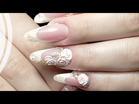Видео: Выкладной аквариумный френч для невесты/Свадебный маникюр/Шулунова Дарья