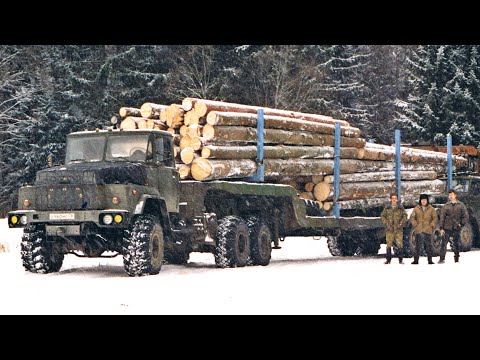 Видео: Короеды. КрАЗ-260В с п/п МАЗ-938. Off-road 6x6. Лесовозы, 90-е