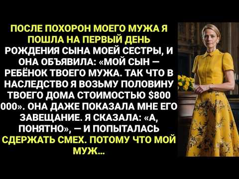 Видео: После похорон моего мужа я пошла на первый день рождения сына моей сестры, и она заявила…