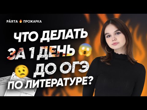 Видео: 1 день до ОГЭ по Литературе | Что делать? | Литература ОГЭ 2023 | PARTA