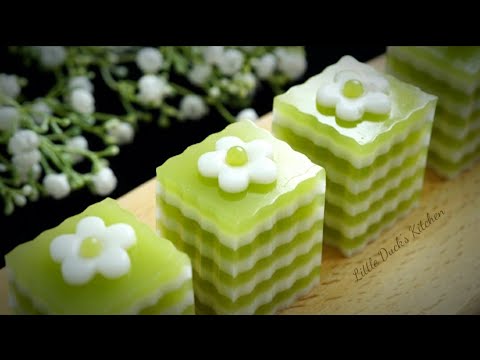 Видео: Желейный торт со слоем пандана [Секрет каждого слоя хорошо прилипает] ❤  (Pandan Layer Jelly Cake)