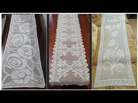 Видео: 100 замечательных идей узоров для длинных вязаных крючком филейных дорожек для стола #сделай сам ...