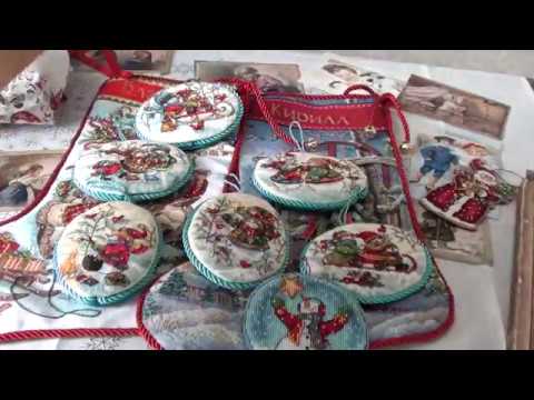 Видео: 6. Мои вышитые работы. Эпизод 1 - Новогодняя прикладная вышивка