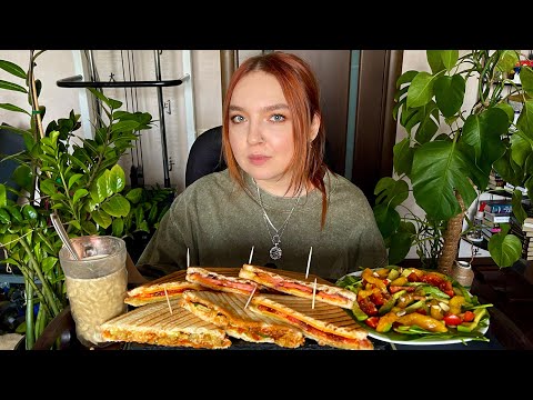 Видео: МУКБАНГ | 3 разных сэндвича, салат с манго | Mukbang | Sandwiches, salad with mango | Vegan 🥗🥪