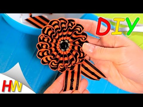 Видео: Праздничная зефирка "Канзаши" к 9 Мая. Канзаши Мастер-класс. Kanzashi DIY.