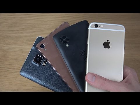 Видео: Samsung Galaxy Note 4 против Sony Xperia Z3 против Nexus 5 против iPhone 6 — что быстрее? (4K)