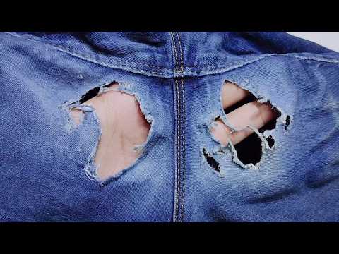 Видео: Волшебное решение, как самостоятельно заделать дырки на джинсах между ног, не оставляя следов.