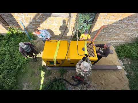 Видео: Перестановка генераторов: желтый 1 тонна -  синий 3тонны