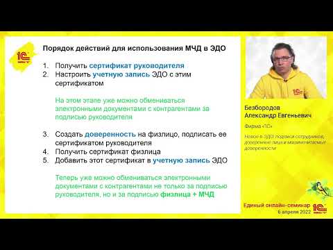 Видео: Новое в ЭДО: подписи сотрудников, доверенные лица и машиночитаемые доверенности.