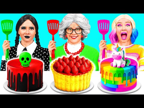 Видео: Кулинарный Челлендж: Уэнсдей Против Бабушки | Удивительные Кулинарные Лайфхаки BaRaDa Gold Challenge