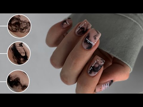 Видео: 🖤😍 Эффект дыма на ногтях / Черный мраморный маникюр / Трендовый дизайн ногтей 2021
