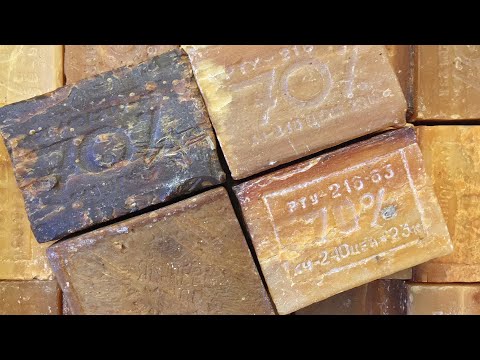 Видео: Очень старое и сухое советское мыло | Dry laundry soap from the USSR | ASMR Soap