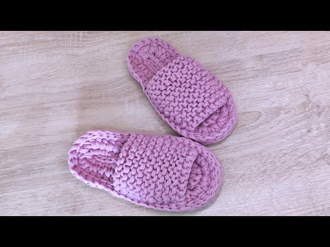 Видео: ВЯЗАНЫЕ ТРИКОТАЖНЫЕ ТАПОЧКИ КРЮЧКОМ/ ТРИКОТАЖНЫЕ ТАПОЧКИ ДЛЯ РЕБЕНКА/ ПОДОШВА 20 СМ.