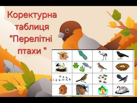 Видео: Коректурна таблиця "Перелітні птахи"