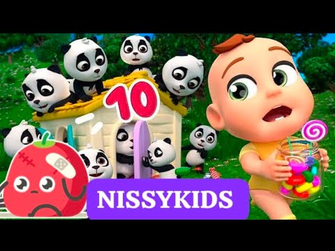 Видео: 10 маленьких панд, прыгающих на кровати | Детская песенка | NISSY Kids 3D Animation